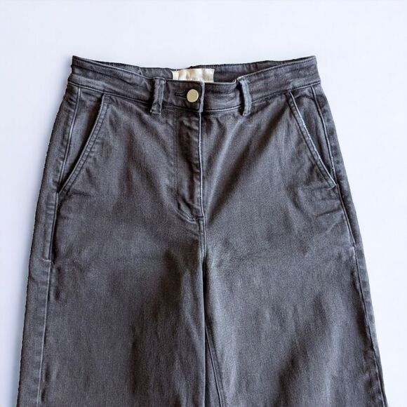 Everlane Wide Leg Crop Pant Washed Black High Rise Stretch Jeans Plus Sz 4 - Picture 9 of 13